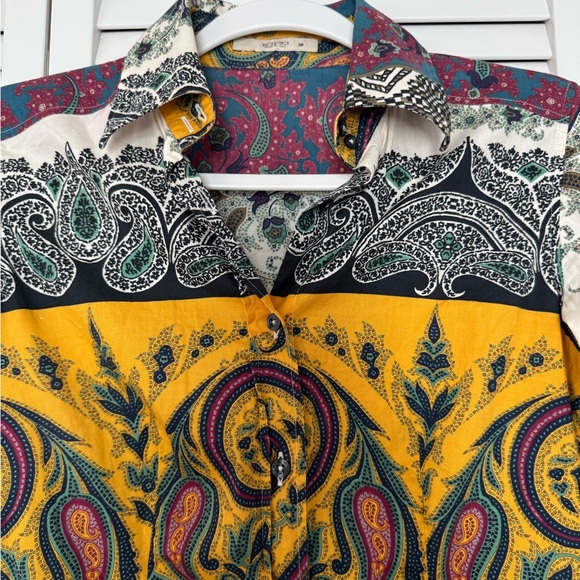 Etro Button Up Paisley Multicolor Maximalist Women's Top Made in Italy 38 (XS) - Picture 7 of 8